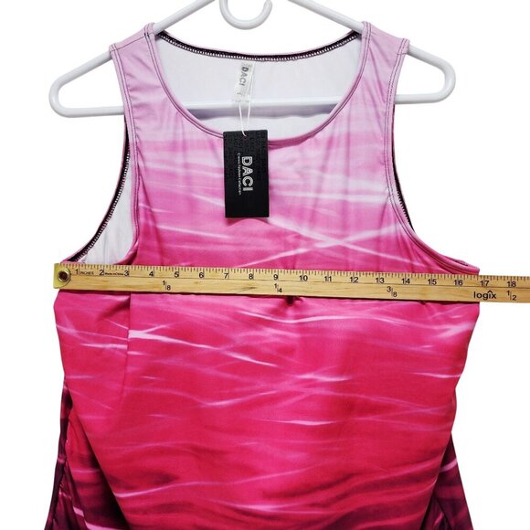 Womens Swimsuit Sleeveless Gradient Pink Tank Top By Daci Size 2XL - Picture 9 of 9